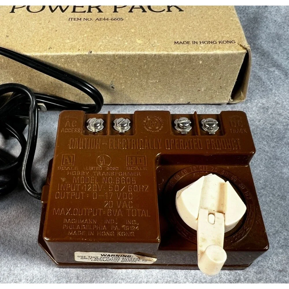 Vintage Bachmann 6605 HO N Scale Power Pack Transformer Controller w/ Box